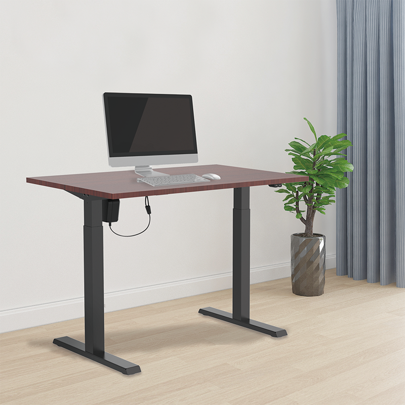 Structure de bureau assis-debout à réglage électrique, 1 moteur, noir 