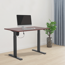 Structure de bureau assis-debout à réglage électrique, 1 moteur, noir 