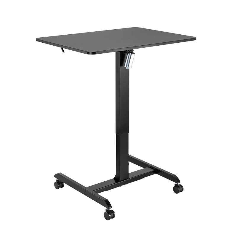 Poste de travail assis-debout à réglage électrique, 1 moteur, enroulable, noir 