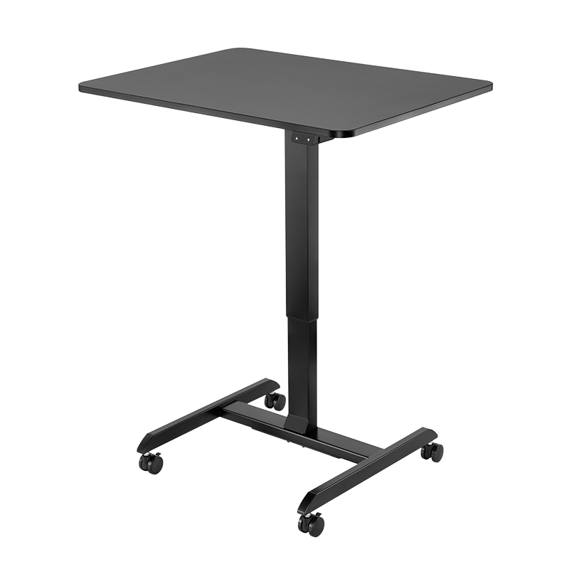 Poste de travail assis-debout à réglage électrique, 1 moteur, enroulable, noir 