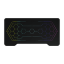 Bureau Gamer avec éclairage RVB, motif géo-nid d'abeille 