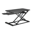 Convertisseur de bureau assis/debout avec plateau pour clavier, jusqu'à 20 kg, réglable électriquement, noir 