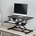 Convertisseur de bureau assis/debout avec plateau pour clavier, jusqu'à 20 kg, réglable électriquement, noir 