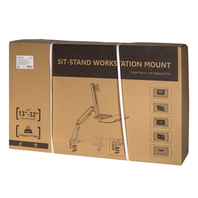 Support de bureau pour moniteur de poste de travail assis-debout, 13 à 32 pouces 