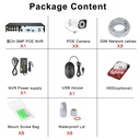 CAMARA SYSTEMES DE SECURITE CCTV 8 XMEYE NVR ETANCHE BULLET IP POE 5MP AVEC CABLES
