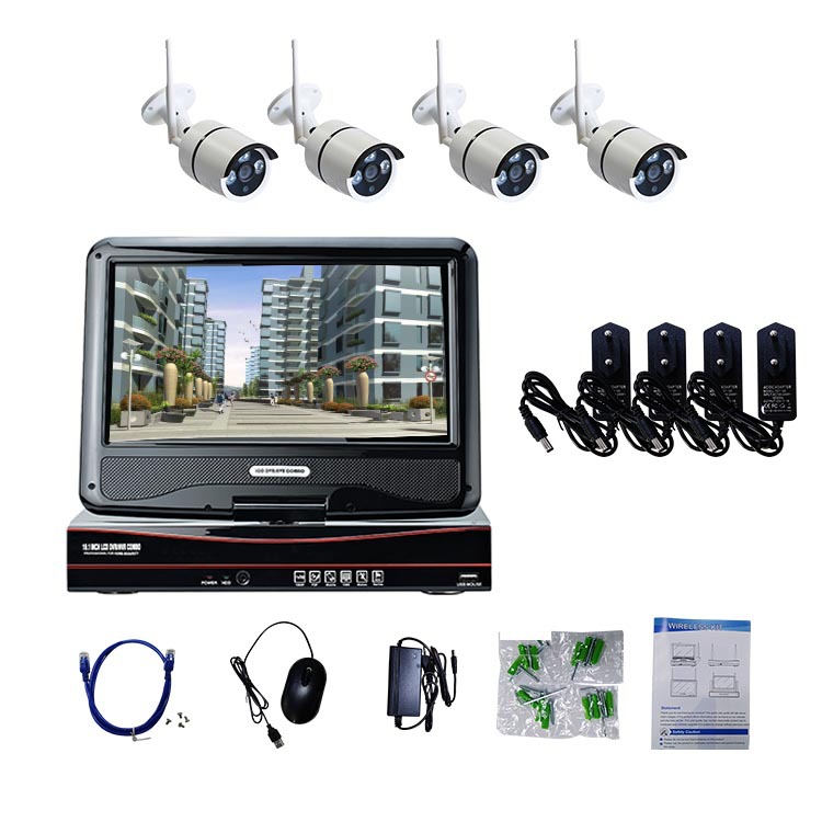 CAMERA ET DVR CCTV AVEC DVR ENSEMBLE 4CH KIT VISION NOCTURNE SYSTEME WIFI 