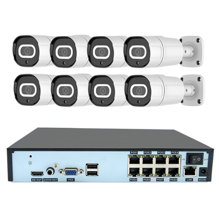 CAMERA  8CH NVR AVEC 4 CAMERAS 8MP DOME ETANCHE ANTI-VANDALISME 4K POE 