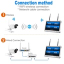 CAMERA  ÉCRAN 12.5 "MONITEUR LCD NVR KIT DE  WIFI 4CH 1080P 