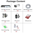 CAMERA 8 CANAUX POE NVR KIT ENREGISTREUR  8MP 4K