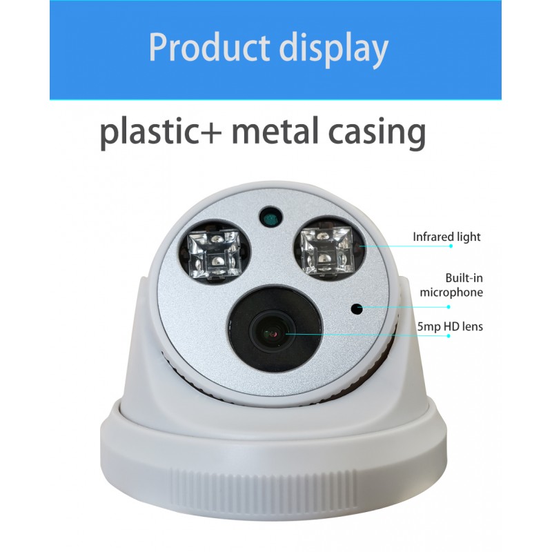 CAMERA POE IP DOME INTERIEUR A VISION NOCTURNE HD 4MP AVEC AUDIO