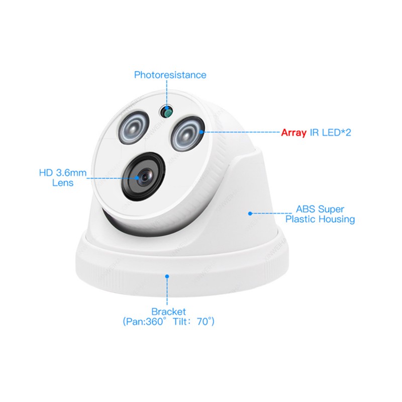 CAMÉRA 3MP PLASTIC DOME CCTV IP AUDIO INTÉGRÉE 