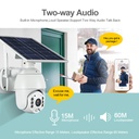 CAMERAS SANS FIL EXTERIEURE  WIFI   SOLAIRE 4G PTZ
