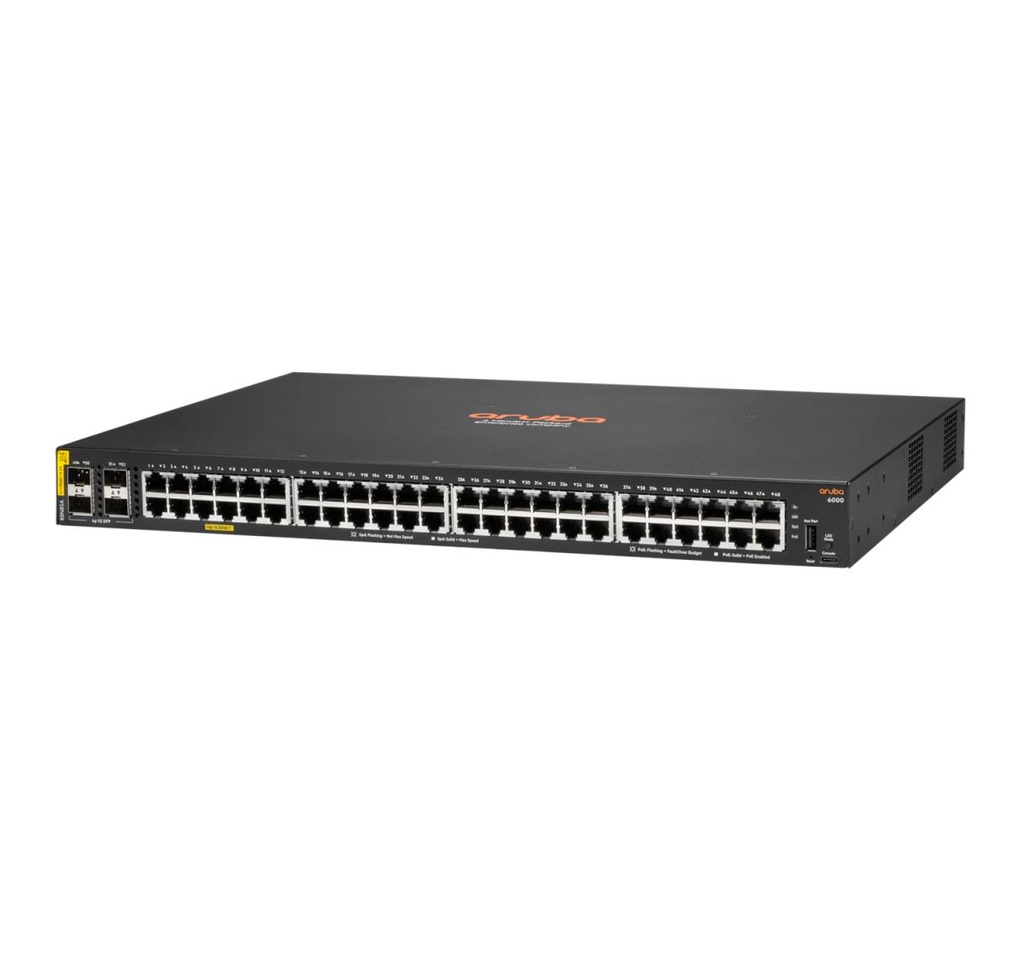 Switch HP Enterprise Aruba 6000 48G Class4 PoE 4SFP 370W Géré L3 Gigabit Ethernet (10/100/1000) 