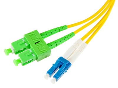 Jarretière optique  SC/APC - LC/UPC Duplex Monomode 9/125µ 1,00 m