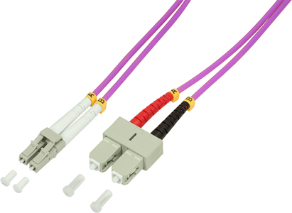 Jarretière optique LC - SC Om3 Duplex Multimode 50/125µ 5,00m