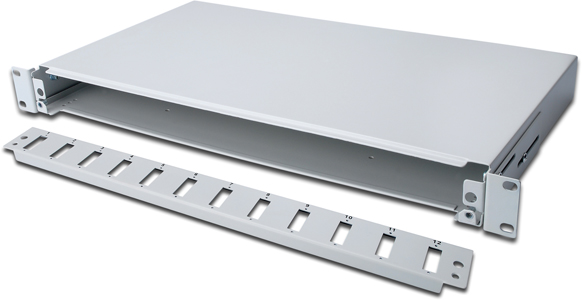 Tiroir optique 19" pour 12 SC Duplex / 12 LC quad - Gris