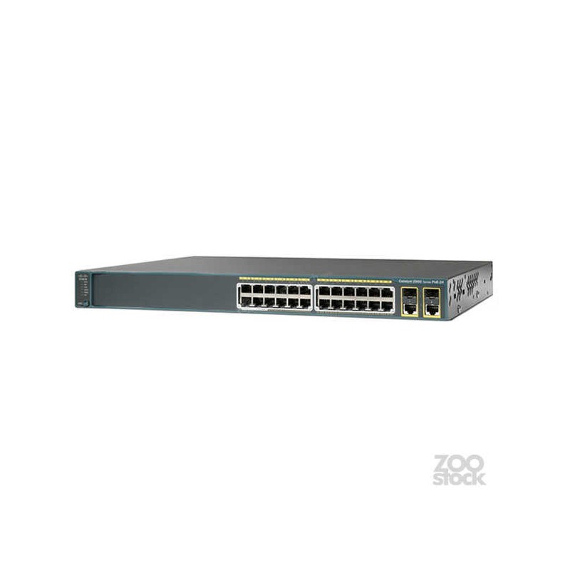 Switch Cisco Catalyst WS-C2960+24PC-L Commutateur - Géré - 24 x 10/100 (PoE) + 2 x SFP Gigabit combiné