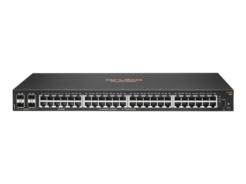 
 Switch HPE Aruba 6100 48G 4SFP+ Switch - commutateur - 52 ports - Géré 

