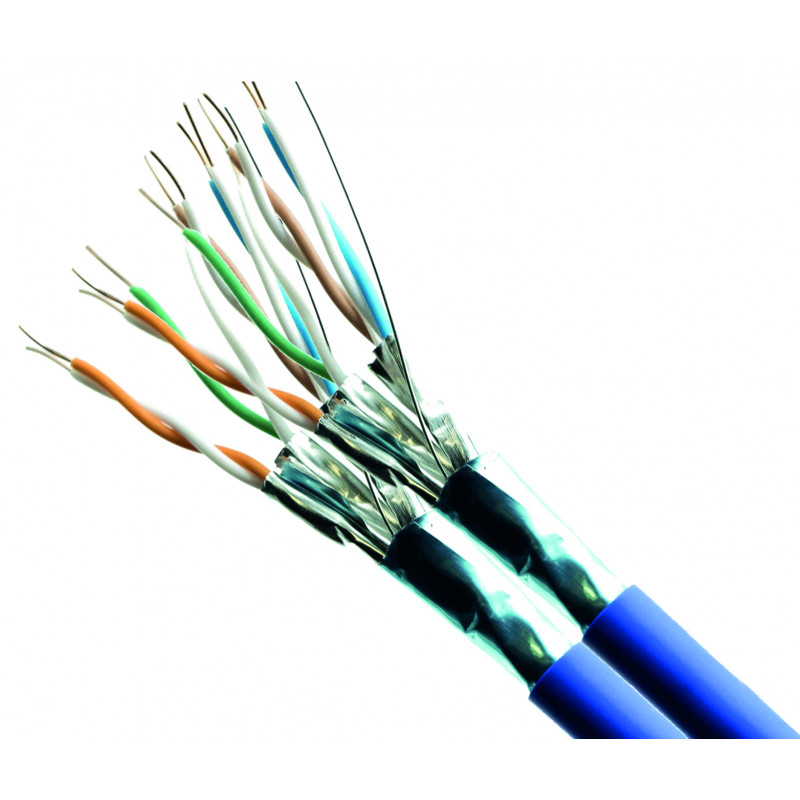 Câble réseau 8 paires (2x4 paires) Cat6A F/FTP (double écran) gaine LSZH en 500m