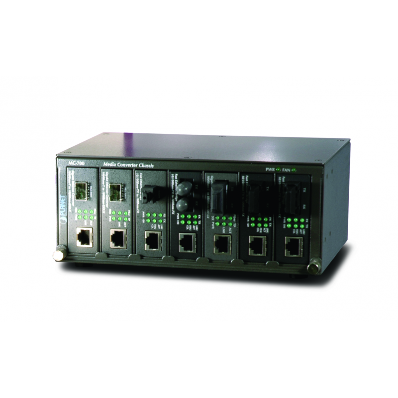 Planet MC-700 chassis 10" 2U 7 slot convertisseur fibre