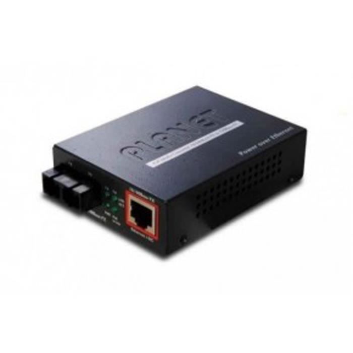 Planet FTP802 CONV. fibre 100FX 2KM - RJ45 Injecteur PoE ...