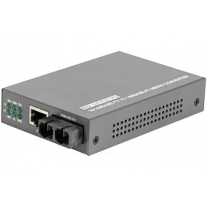 Convert. auto-alimenté RJ45 PoE /Fibre 100FX multimode SC