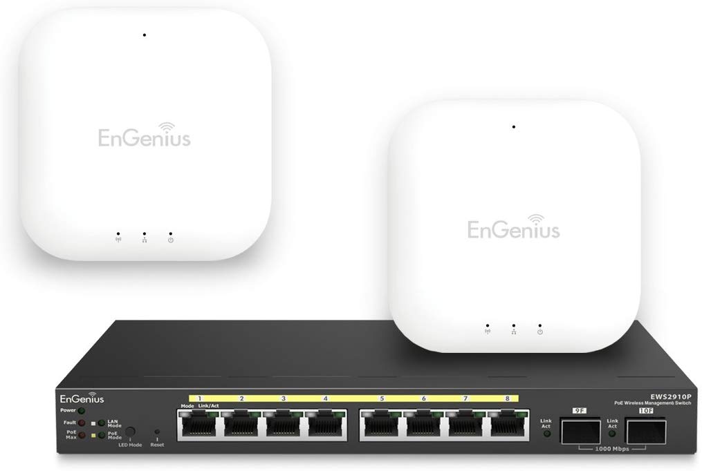 Engenius EWS tarter Kit contrôleur PoE + 2 plafonniers W...