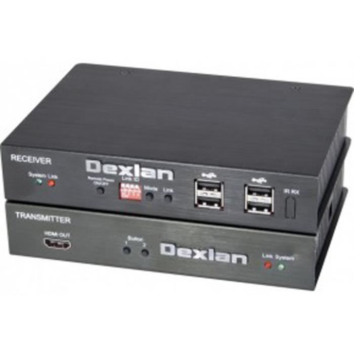 Dexlan extendeur KVM HDMI/USB 2.0 sur IP ethernet Gigabit