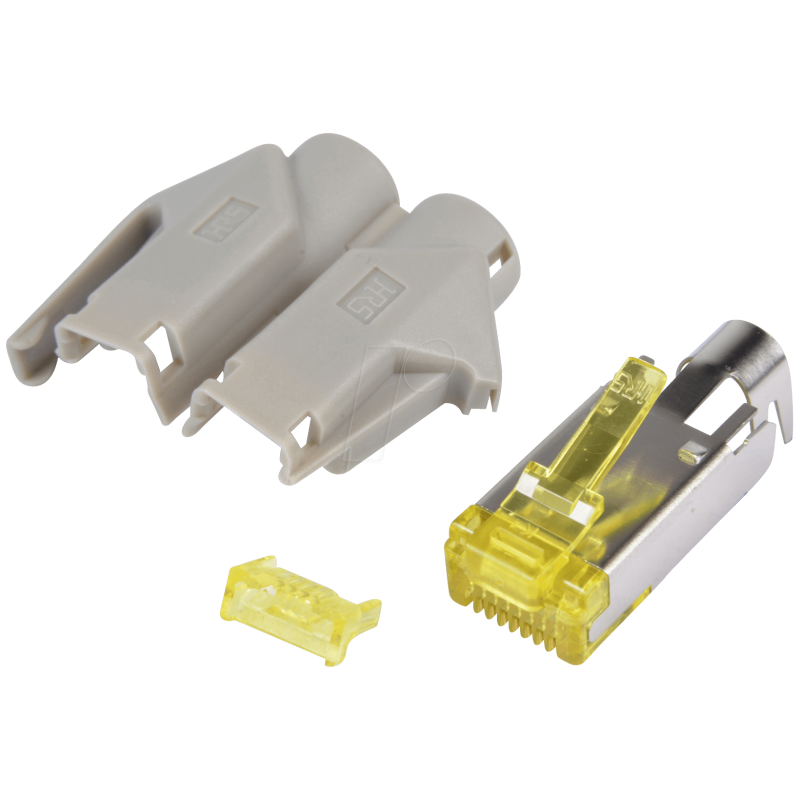 Connecteur RJ45 Cat6a blindé, Hirose, avec manchon gris