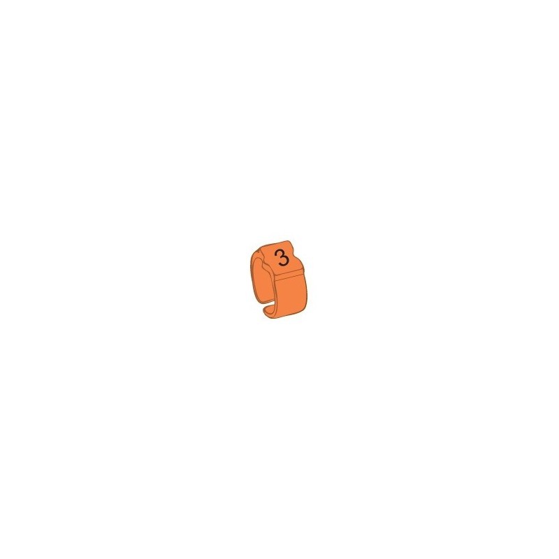 Bague de repérage "3" orange - 100pcs