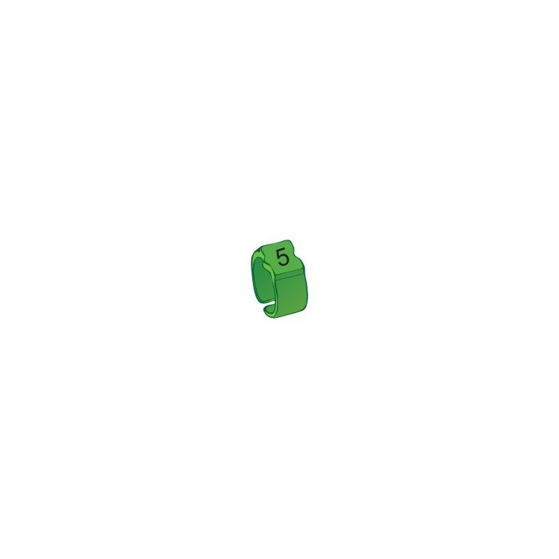 Bague de repérage "5" vert - 100pcs
