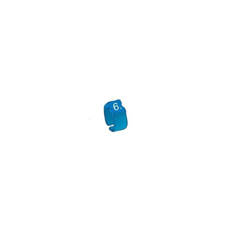 Bague de repérage "6" bleu - 100pcs