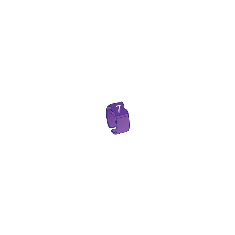 Bague de repérage "7" violet - 100pcs