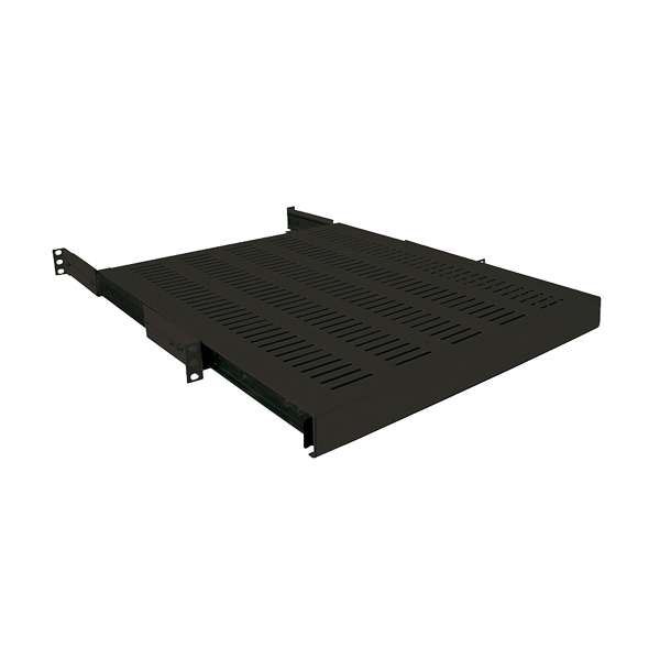 Plateau Coulissant 19", 800mm fixation 4 coins (+/- 150), Noir