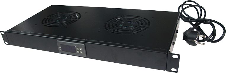 Bandeau ventilé 19", 2 ventilateurs - Noir