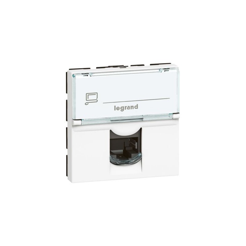 PRISE RJ45 PROG MOSAIC - CAT. 6 - FTP - 45X45 - BLANC  STANDARD