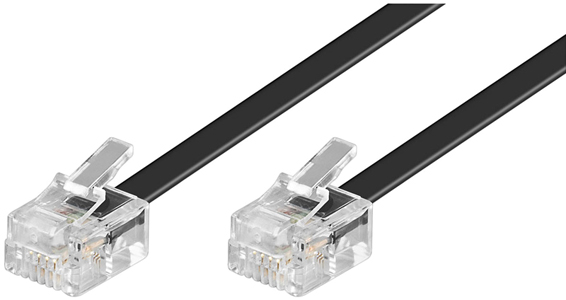 Cordon noir RJ11/RJ11 15m