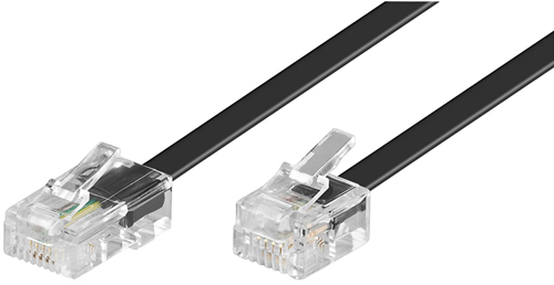 Cordon noir RJ11/RJ45 6m