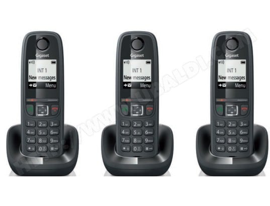 Gigaset AS405 téléphone sans fil DECT - 3 combinés Noirs