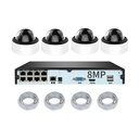 CAMERAS  8CH NVR  8MP DOME ETANCHE ANTI-VANDALISME 4K POE 