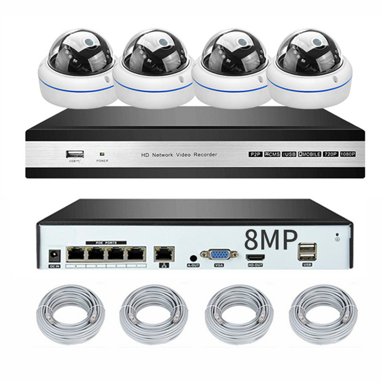 CAMERA  SURVEILLANCE A DOMICILE DOME EN METAL 8MP POE NVR CCTV DVR 4K