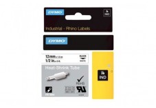 Ruban thermoretractable noir sur blanc 12MM pour rhinopro