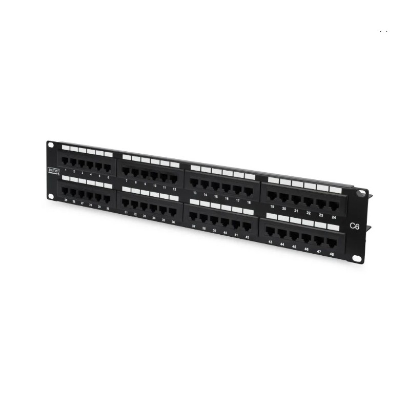 CAT 6 DIGITUS, panneau de brassage de classe E, non blindé, 48 ports