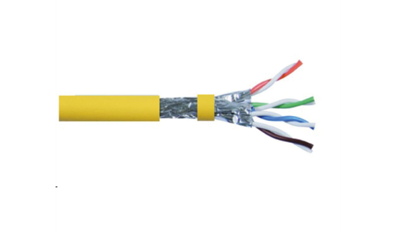 Câble 4 paires Cat8 S/FTP Rigide LSOH Bleu Bobine de 100m