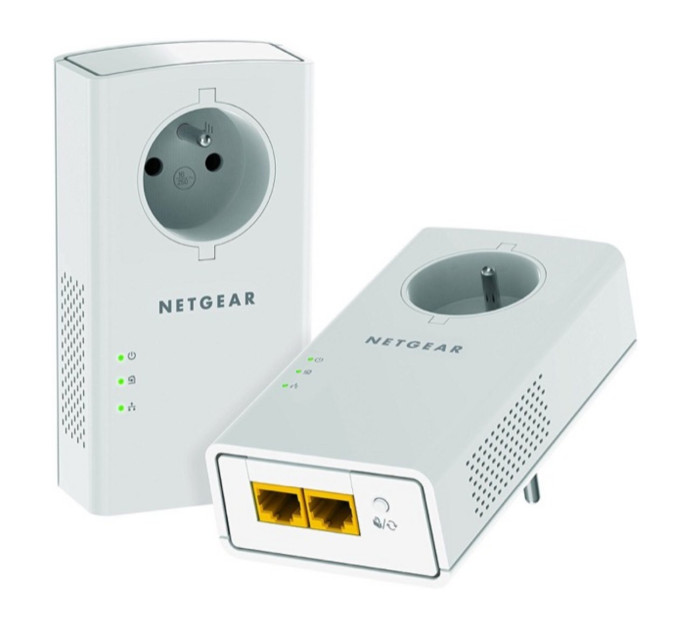 Netgear PLP2000 pack de 2 cpl AV2000 2xRJ45 prise gigogne