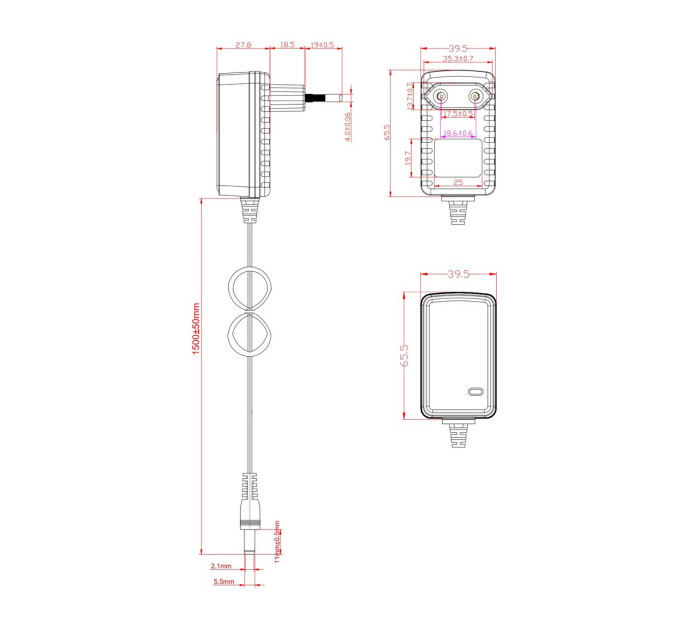 Bloc d'alimentation 12 V 2 A - Jack 5,5 x 2,1 mm