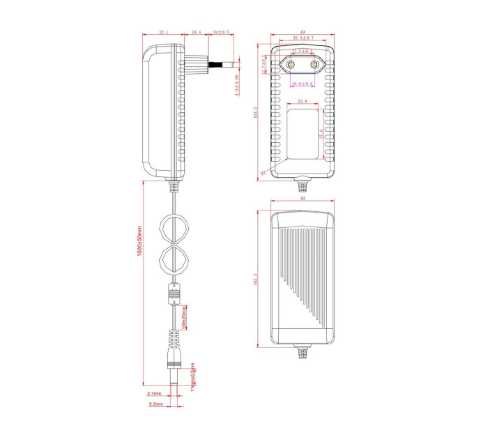 Bloc d'alimentation 5 V 4 A - Jack 5,5 x 2,1 mm