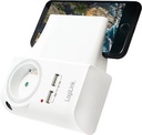 Chargeur 4 en 1, 2 ports USB avec support téléphone - PA0166