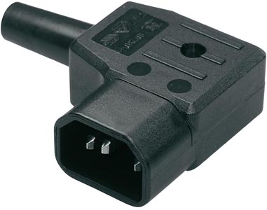 Fiche mâle C14 coudé 90° D