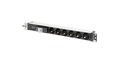 Digitus DN-95417 19 pouces Multiprise 1 UH prise à contact de protection argent-noir, argent, noir